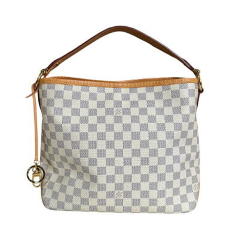 Louis Vuitton Delightful Damier Azur White Shoulder Bag Canvas White
